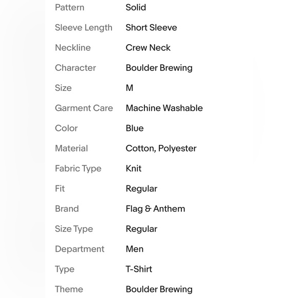 Flag & Anthem Mens T-Shirt Medium Navy Graphic Tee Adult Short Sleeve Boulder Br - Picture 11 of 11